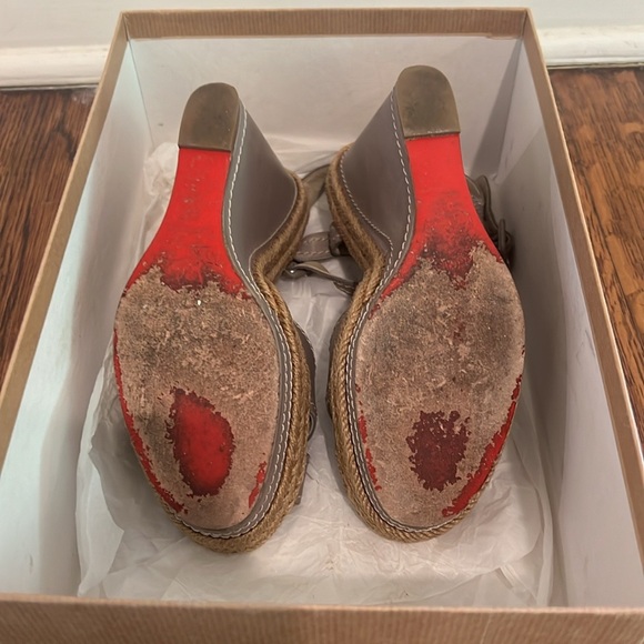 Christian Loubitin Almeria 120 Grey Leather Espadrilles - Picture 11 of 11